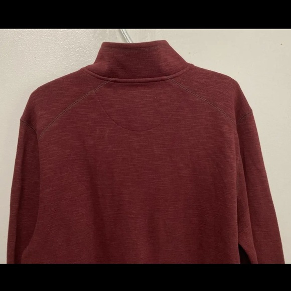 Flag & Anthem Mens 1/4 Zip Sweater Pullover Large Maroon Mid-Weight Stretch - Picture 7 of 13
